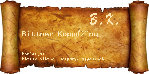 Bittner Koppány névjegykártya